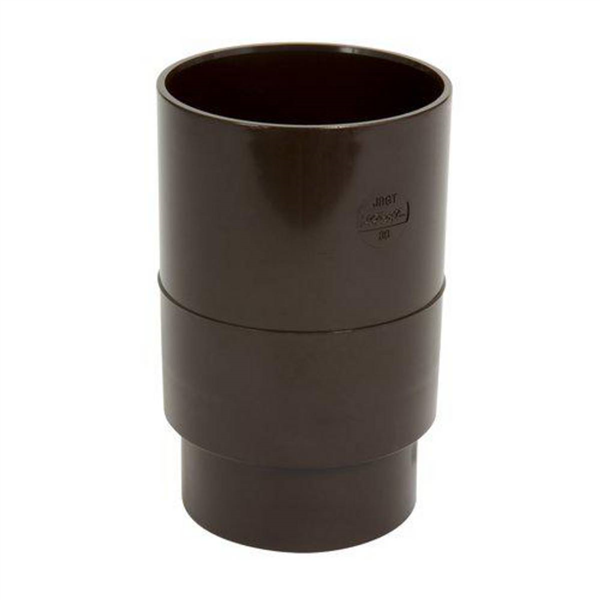 Manchon double femelle/femelle pour tube de descente cylindrique Ø 80 - Marron