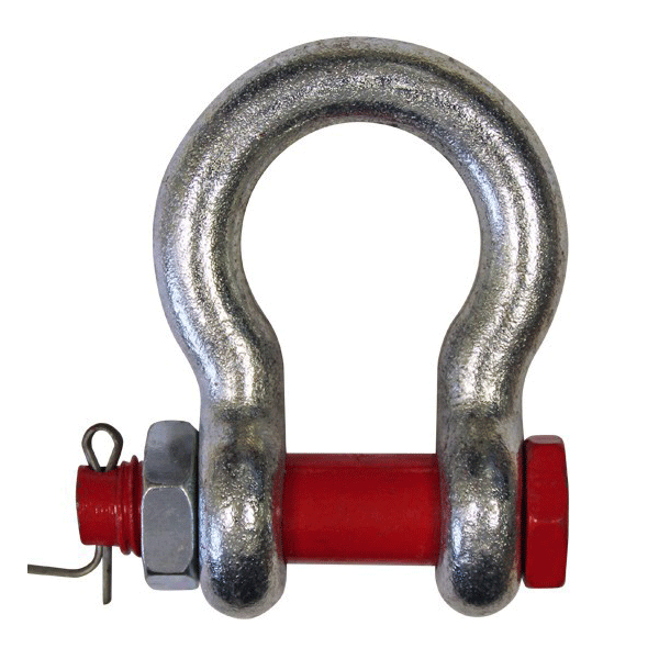 Manille lyre acier haute résistance avec axe boulonné Levac CMU 750 kg