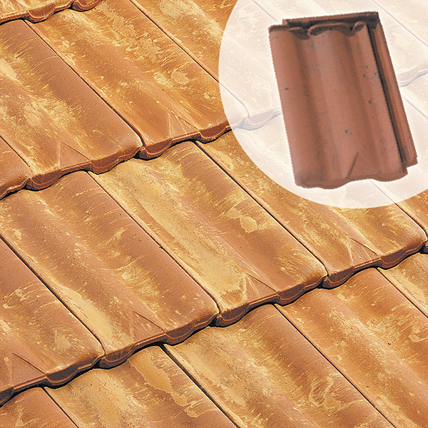 Tuile en terre cuite - Delta 10 Ste Foy - emboîtement grand moule faiblement galbée à relief - Nuance paille