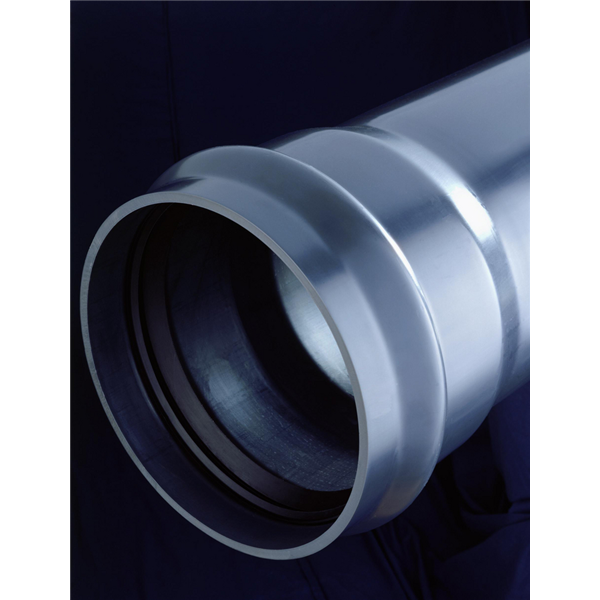 Tube PVC Press.Irrig.d=160mm PN10, joint, long.6m, gris, conforme NF T 54-086