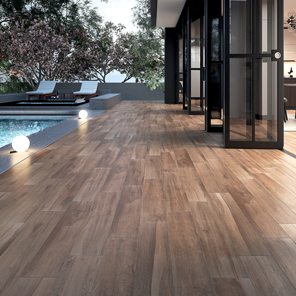 Carrelage sol extérieur effet "bois" BOISÉ GRIP Édilis - Cendré - 90 CMx15 CM Ép.10 MM