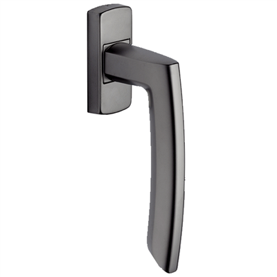 Poignée de fenêtre à béquille Vachette Scult diamant noir sur bloc platine carré 7 mm