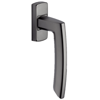 Poignée de fenêtre à béquille Vachette Scult diamant noir sur bloc platine carré 7 mm