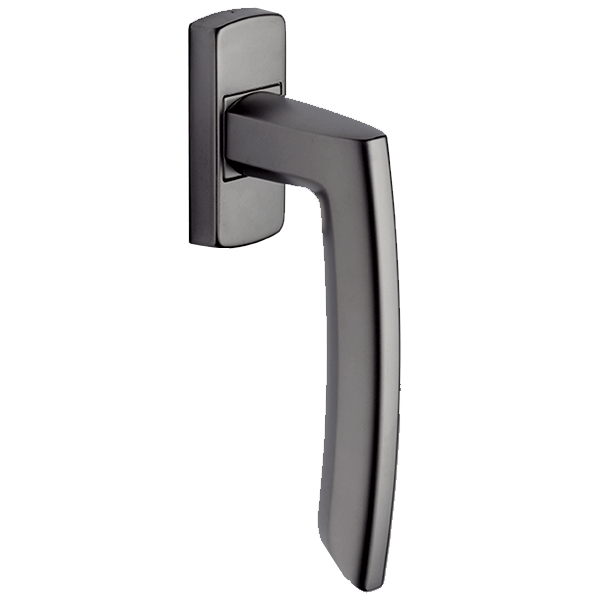 Poignée de fenêtre à béquille Vachette Scult diamant noir sur bloc platine carré 7 mm