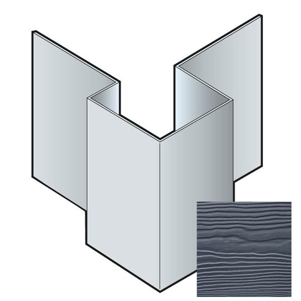 Profil d'angle extérieur asymétrique pour bardage Cedral Lap - Aluminium laqué Schiste C18 - longueur 3,00 M