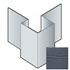 Profil d'angle extérieur asymétrique pour bardage Cedral Lap - Aluminium laqué Schiste C18 - longueur 3,00 M