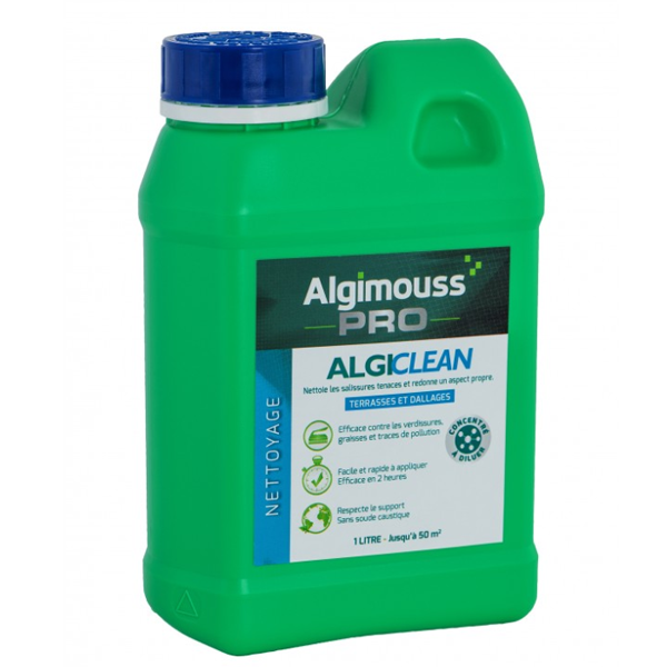 Nettoyant dégraissant pour dallage et terrasse - Algiclean - bidon de 1 litre