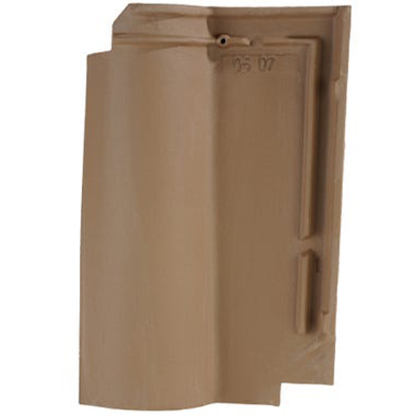 Tuile en terre cuite - Romane Sans - double emboîtement grand moule fortement galbée - Brun rustique