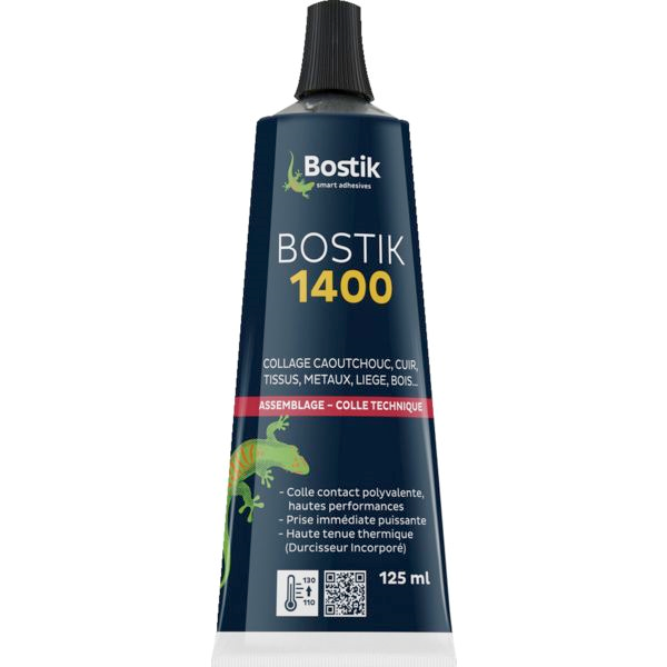 Colle contact liquide néoprène avec durcisseur incorporé 1400 tube 125 ml Bostik