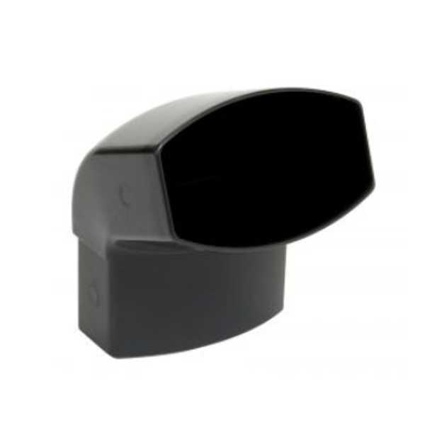 Coude ovoïde Nicoll pour tube de descente 90 x 56-mm - Angle 67°30 - Mâle/Femelle - Techtan - Gris Anthracite