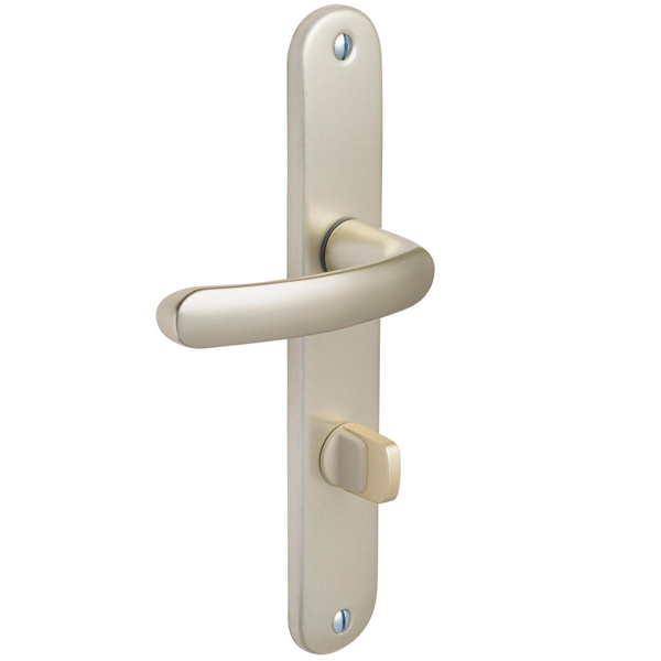 Ensemble poignée de porte à condamnation Vachette Budget champagne - entraxe fixation 165 mm - carré 7 mm