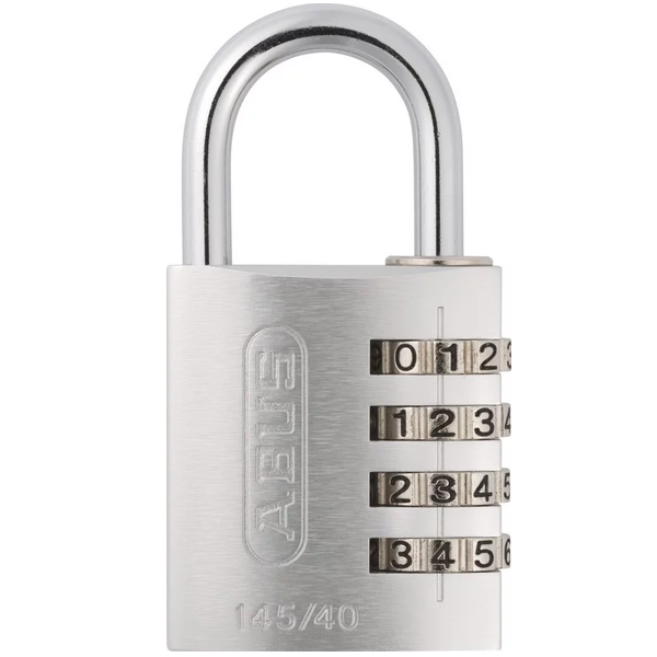 Cadenas à combinaison personnalisable à 4 chiffres Abus 145/40 en aluminium anodisé - 41,5 x 77 mm