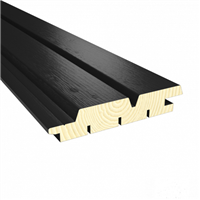 Bardage bois peint Épicéa traité Classe 3 - Protac Clinexel Profil Aztek - 27,00 mm x 125 mm x 4,46 m - Intense Black
