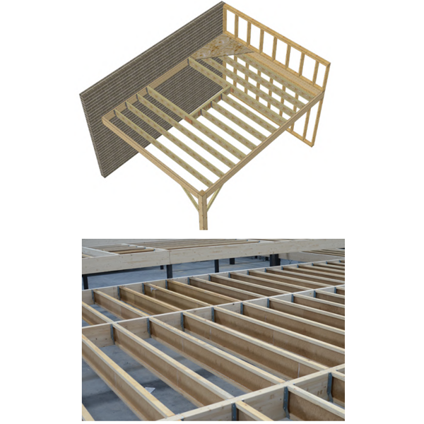 Poutre en I Inojoist pour mur plancher et charpente - bois non traité - 60 x 360 mm - longueur 13,00 M