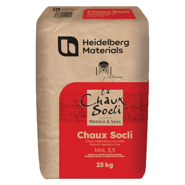 Chaux hydraulique naturelle - Chaux Socli NHL 3,5 - Beige/gris clair - Sac de 25 kg