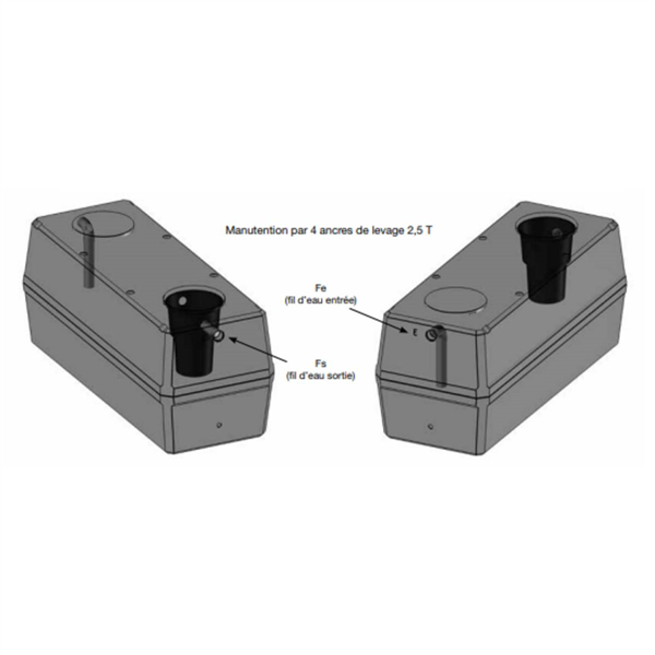 FOSSE BETON 6000L AVEC PREFILTRE
