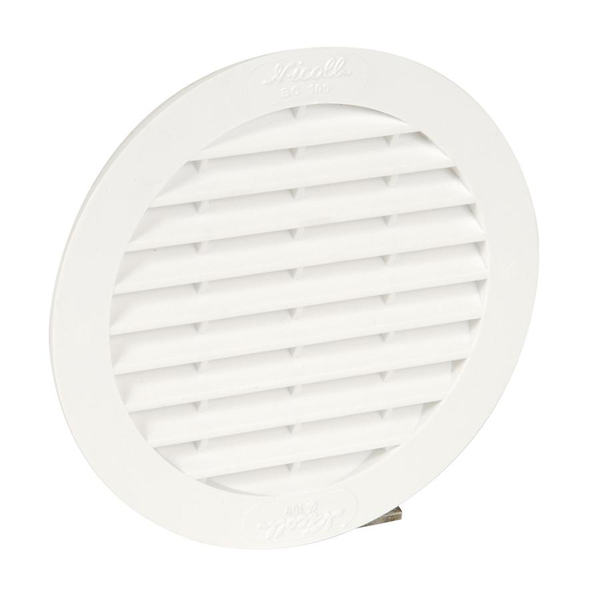 Grille de ventilation ronde Nicoll sans moustiquaire pour tuyau en fibre ciment diamètre 100 mm
