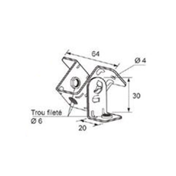 Attache universelle articulée 3D pour suspente de plafond sur tige filetée de 6 mm - boîte de 100