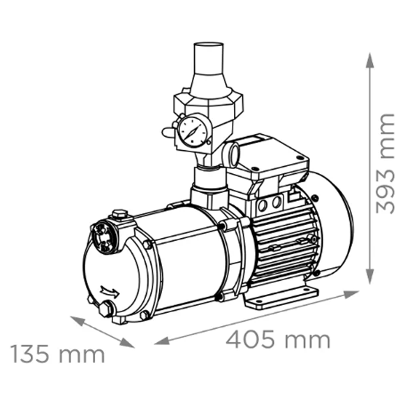Pompe de surface eaux claires et eaux pluviales - SaniMHP 4-40 PC2 - 230V - HMT max. 40 m - Débit max. 4 m³/h