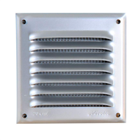Grille de ventilation Nicoll à persiennes avec moustiquaire - Extérieur - 100 x 100 mm -  Aluminium gris