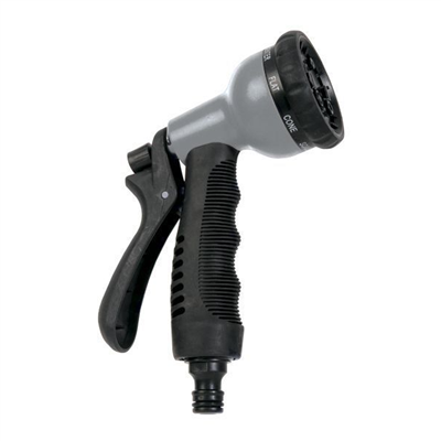 Pistolet gainé d'arrosage multi jets - 8 jets - Bi matière - Techn'O Fitt - Noir