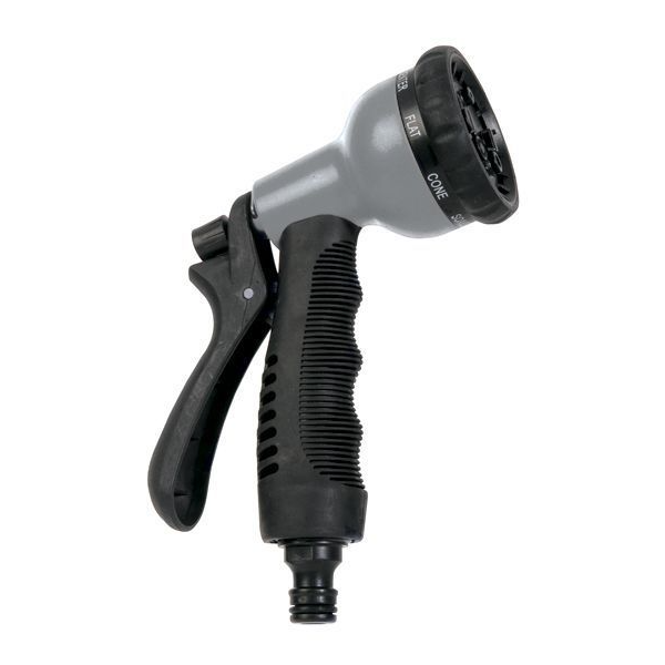 Pistolet gainé d'arrosage multi jets - 8 jets - Bi matière - Techn'O Fitt - Noir