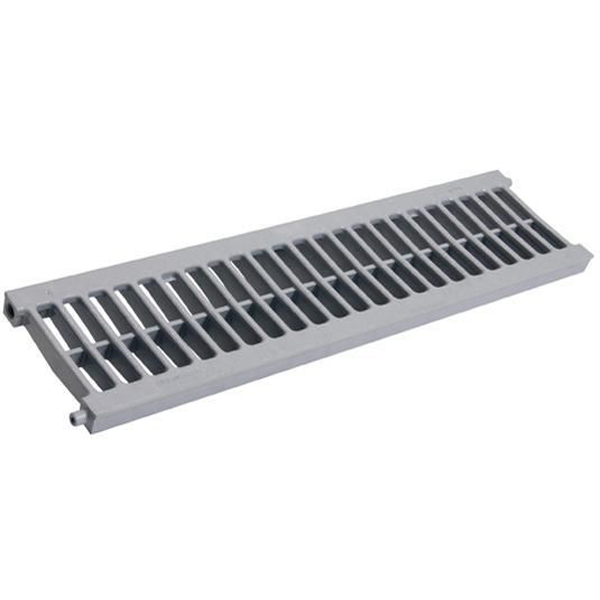 Grille PVC pour caniveaux de piscine - Connecto A15 Gris clair - largeur int. 100 mm - longueur 0.5 m