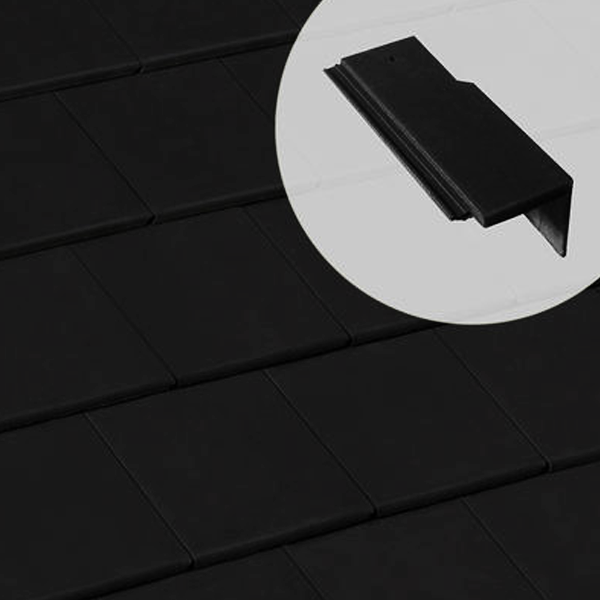 Demi-tuile de rive universelle droite en béton - Innotech - Noir - 42 x 14.5 cm