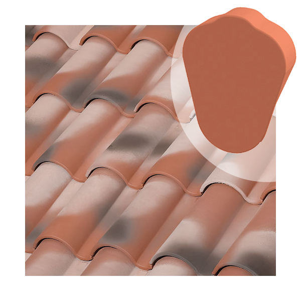 Fronton circulaire de rive à rabat Tejas Borja - tuile mécanique et canal - coloris Nature Manoir