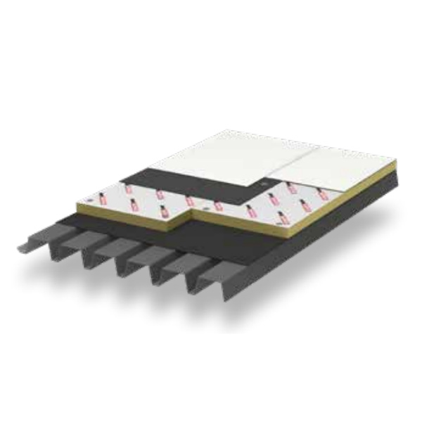 Panneau isolant pour toiture-terrasse en bois et tôle acier nervurée - IKO enertherm ALU - R=5,45 m².K/W - 2400,0 MM x 1200 MM - ép.120 MM