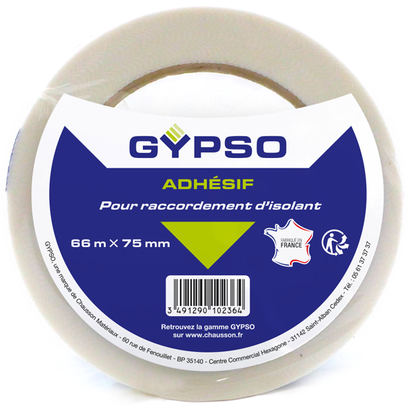 Adhésif pour raccordement d'isolant Gypso - 75 MM x 66,00 M