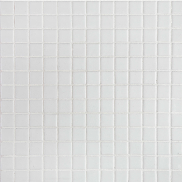 Mosaïque en émaux de verre lisse Blanc - 2,5 x 2,5 cm - trame 31,2 x 49,5 cm