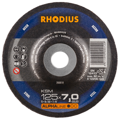 Disque à meuler acier KSM Rhodius 125 x 7.0 x 22.23 mm