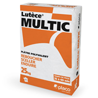 Plâtre pour rebouchage scellement et enduisage - Lutèce Multic - prise lente - sac de 25 kg