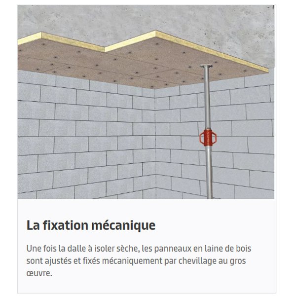 Panneau isolant pour sous-face de dalle béton en pose raportée - Fibraroc 35 FM Type 2 - R 2,10 m².K/W - 2,00 M x 0,60 M - ép. 80 MM