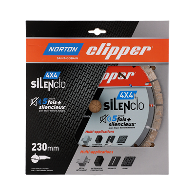 Disque diamant ⌀ 230,0 mm - 4x4 Silencio - Alésage 22,23 mm - Pour béton, béton armé, asphalte et granit