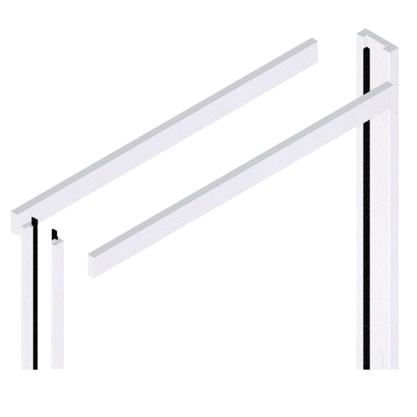 Kit huisserie de finition Gypso en MDF enrobé blanc pour châssis à galandage - 100,0 CM x 210,0 CM