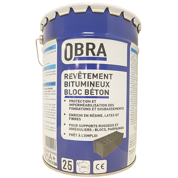 Revêtement bitumineux bloc béton - Obra - seau de 25 kg