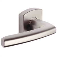 Ensemble poignée de porte à bec de cane sur rosace Vachette Scult - platine - béquille double de carré 7 mm