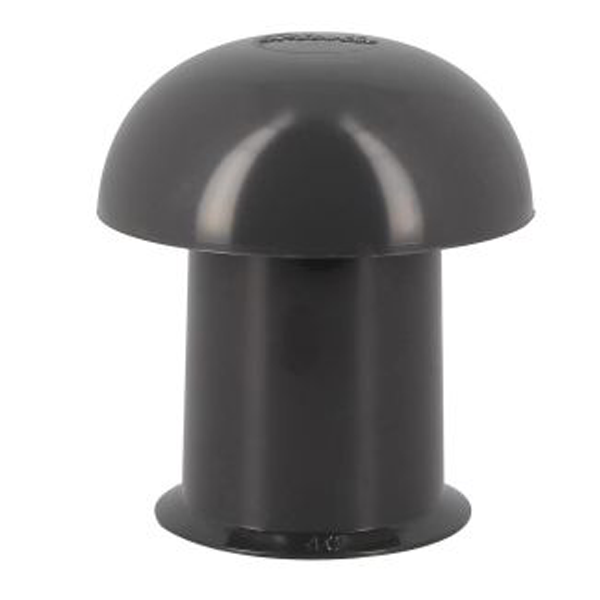 Chapeau de ventilation rond Nicoll - Diamètre 80 mm - Sortie 40 mm - Sans moustiquaire - PVC anti-UV - Gris anthracite