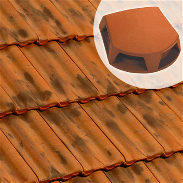 Lanterne bi-section 1007 pour toiture - Ø 126/160 mm - section aération 259 cm²  - Vieilli nuancé sur fond rouge