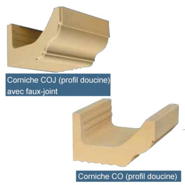 Corniche en pierre élément droit