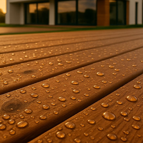 Lame de terrasse bois avec face rainurée - Pin traité Classe 4 marron hydrofugé - Orkka - 147 x 27 mm - Longueur 2,70 m