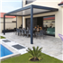 Pergola bioclimatique adossée rectangulaire Alusun - lames parallèles orientables - gris anthracite - 3,60 M x 3,00 M
