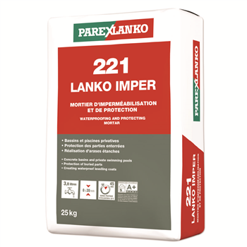 Mortier d'imperméabilisation - 221 LANKO IMPER Parexlanko - Sac de 25 KG