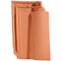 Tuile en terre cuite - Méridionale Poudenx - emboîtement grand moule fortement galbée - Rouge