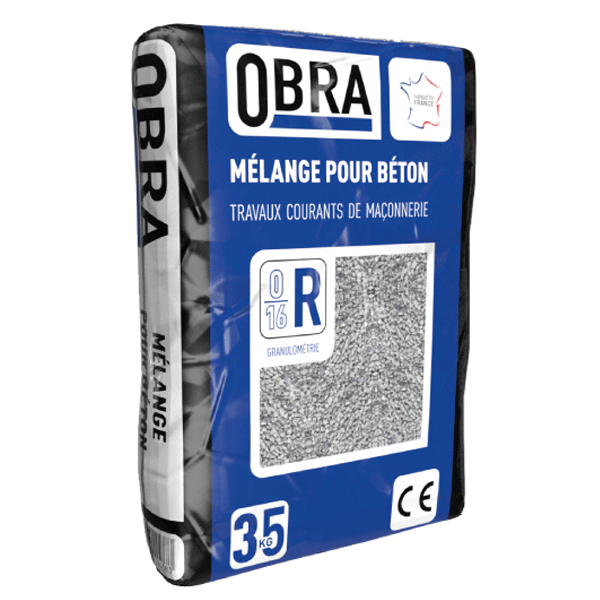 Mélange pour béton Obra granulométrie 0/16 Roulé - Sac de 35 kg