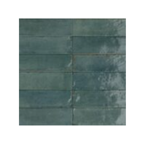 Faïence brillante effet Zellige - Look Glossy - 24,0 CM x 6,0 CM - ép. 10,00 MM - Turchese