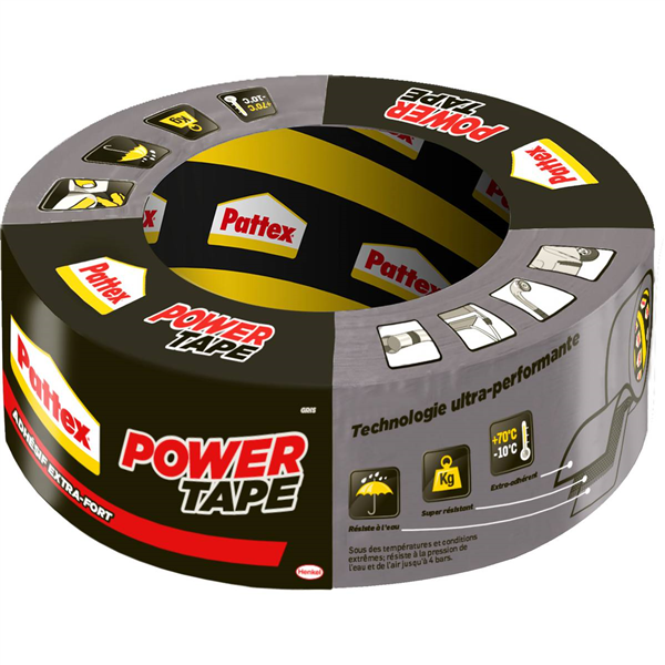 PATTEX Adhésif Réparation Power Tape Gris Etui 30m
