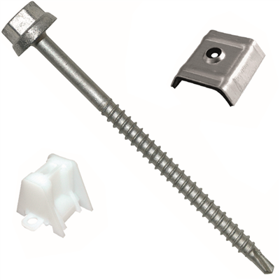 Vis autoperceuse Zacrovis bois avec cavalier Vulco et pontet pour onde trapézoïdale Nervesco 1000 - lot de 10